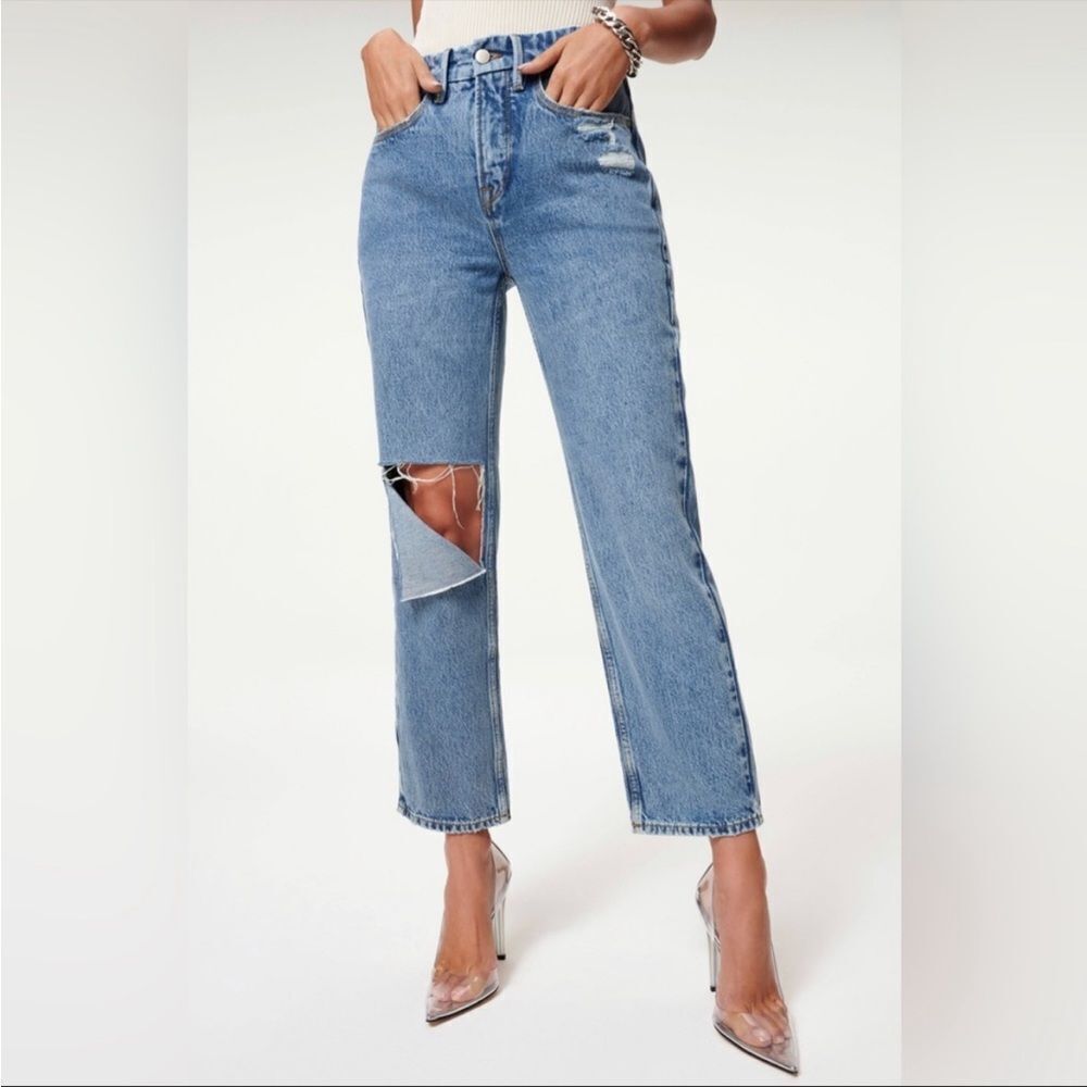 NWT good American good 90’s duster jeans